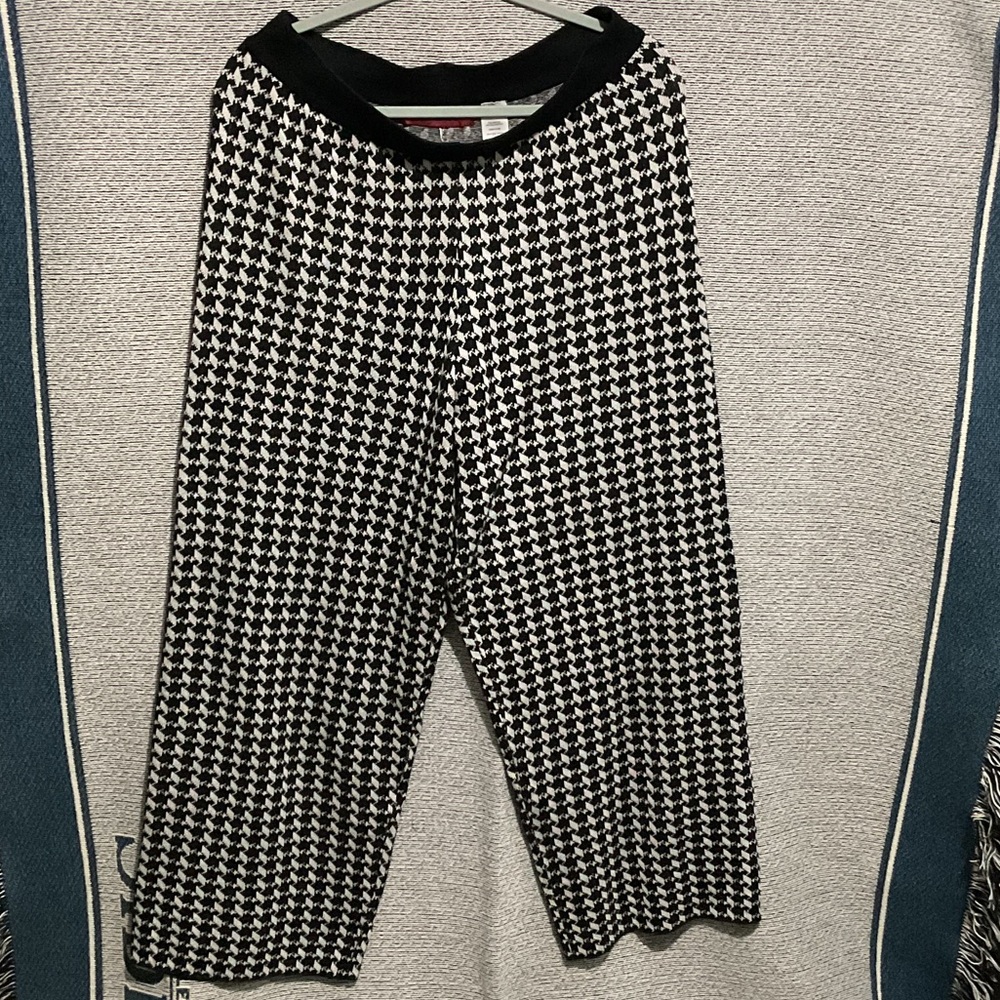 Love Scarlett Sweater Stylish Black and White (Houndstooth) Wide Leg Pants